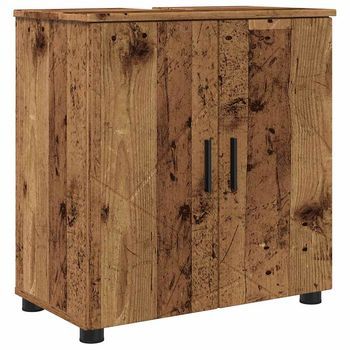 Gabinete De Baño | Armario De Baño Con Puerta Madera Vieja 61 X 35 X 64 Cm