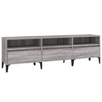 mueble tv  mueble de salon  armario tv madera contrachapada gris sonoma 150x30x445 cm