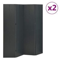 biombos divisores de 4 paneles 2 uds antracita acero 160x180 cm vidaxl