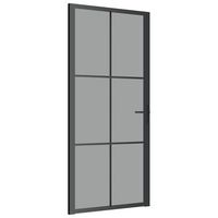 puerta interior vidrio egs y aluminio negro 93x2015 cm vidaxl