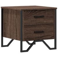 mesita de noche madera de ingenieria marron roble 40x41x40 cm vidaxl