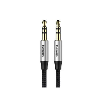 Cable de Audio Baseus Yiven M30 3,5mm Macho a Macho 1,5 m Negro Plata