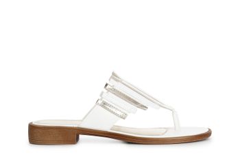 chanclas con pala de tiras múltiples white/gold 36