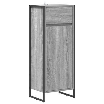 Gabinete De Baño | Armario De Baño Con Cajón Gris Sonoma 40 X 30 X 100 Cm