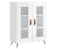 vidaxl aparador de madera contrachapada blanco brillante 695x34x90 cm