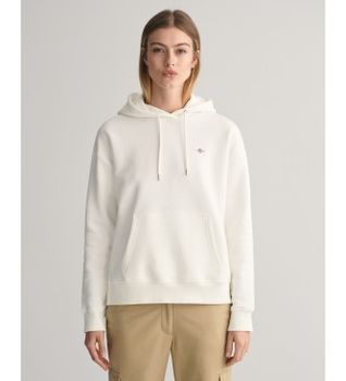 Gant para mujer. 4201413 Sudadera con capucha Shield blanco (M), Casual, Algodón
