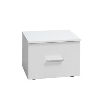 Mesitas De Noche, Colección Panarea. Juego De Dos Mesitas De Noche En Color Blanco.
