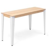 consola lunds 110x39x75cm blanca en madera maciza de pino acabado natural estilo nordico industrial box furniture