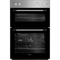 logik lbidox18 electric double oven - silver silver