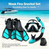 set de snorkel con mascara y aletas equipo de snorkel para adultos mascara de snorkel con vista panoramica antivaho aletas de buceo ajustables snorkel de tipo dry top