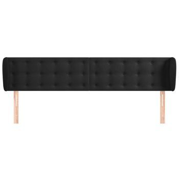Cabecero Cama Mueble De Dormitorio De Terciopelo 203 X 23 X 78/88 Cm Negro M02_0008381