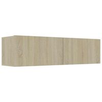 mueble para tv madera contrachapada color roble 120x30x30 cm vidaxl