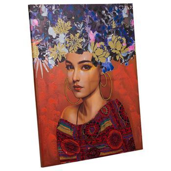 Cuadro Pintado A Mano Con Relieve Rojo