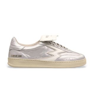 MOA Concept para mujer. MG650 Zapatillas de Piel Club plateado (38), Plata, Plano, Cordones, Casual