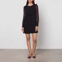 max mara studio ritmo crepe and chiffon dress - uk 10