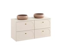 mueble lavabo doble 120cm sanae beige arena