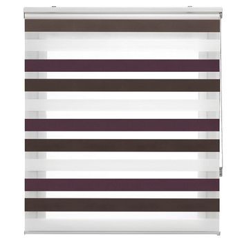 Estoralis - Estor Enrollable Noche Y Dia | Doble Tejido | Tricolor 170 X 255 Cm (ancho/alto)  Tela 167 X 250 Cm | Loras Marron/violeta