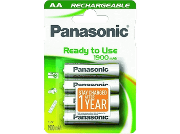 Pilas AA - Panasonic Evolta Wentronic, 1900 mAh, NiMH 4-BL, Blanco