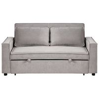 sofa tapizado de tela de 2 plazas con funcion de cama para 2 personas gris uttela