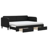 sofa cama nido con cajones tela negro 80x200 cm vidaxl