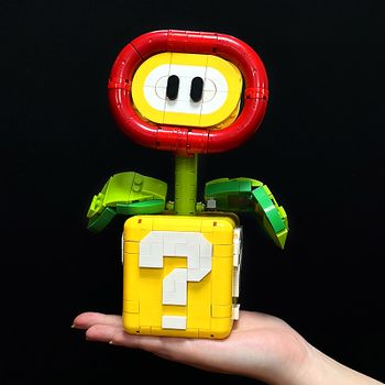 Bloques de Construcción Creativos con Diseño de Flor de Llama, Modelo de Planta en Maceta para Decoración de Escritorio, Regalos de Cumpleaños y Navidad, Planta Carnívora