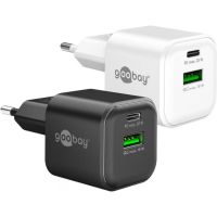 cargador usb goobay 20w 2 puertos usb-a y usb-c gan power delivery quick charge