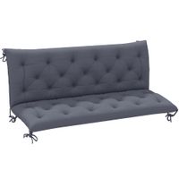 outsunny - cojin para banco de jardin asiento y respaldo para sofa columpio de 3 plazas gran comodidad 98 x 8 cm gris