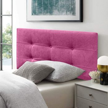 Cabecero Cama Texas Button Deluxe Tapizado Tejido Antimanchas Fucsia 180x70cm