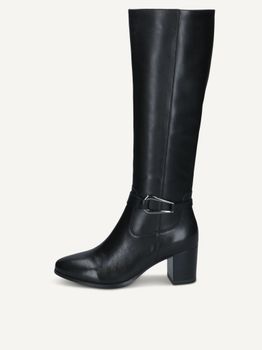 CAPRICE Boots, black, made of Leather with Block heel, Size 40.5