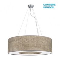 fabrilamp lampara colgante 4luces modelo haiti cromomadera gris