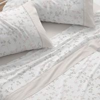 juego de sabanas 50 algodon diseno floral lavanda 150 x 190200 cm - greige - burrito blanco