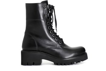 botín piel cordones black 36