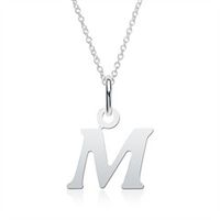 cadena de letras m de plata 925