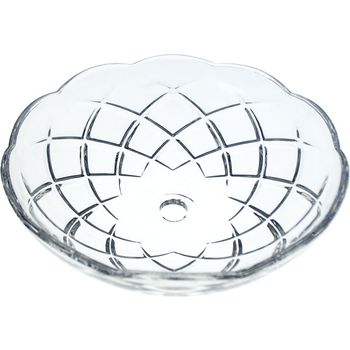 Arandela de cristal d.15cm taladro central 10mm + 5 laterales transparente