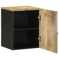 armario colgante bano  mueble de bano madera maciza mango negro 38x335x48 cm