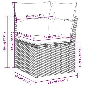 Conjunto De Sofás De Patio (incluye Cojines, Combinación De 7 Piezas)