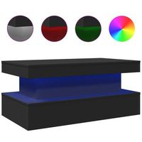 mesa de centrormesa auxiliarrmesa de cafe con luces led negro 90x50x40 cm