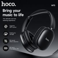 hoco w73 auriculares plegables bluetooth 60 sobre la oreja control por aplicacion auriculares inalambricos de alta fidelidad auriculares grandes deportivos para iphone xiaomi