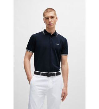 BOSS para hombre. 50506193 Polo Paul marino (S), Casual, Algodón, Manga corta