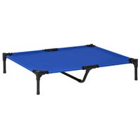 pawhut cama elevada para perros refrescante y transpirable cama para perros grandes 92x76x18 cm para interior exterior azul