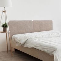 dhome cabecero tapizado liso redondeado tela para pared acusticos cabeceros absorbentes cabezal cama dormitorio arena 180 cm dual