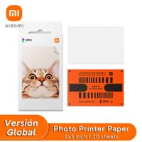 xiaomi zink papel de impresora fotografica autoadhesivas para xiaomi mini impresora bolsillo de 2x3 pulgadas 20 hojas