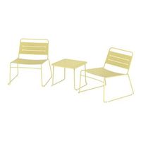 conjunto de muebles de jardin andria 3 piezas - amarillo vainilla casapro