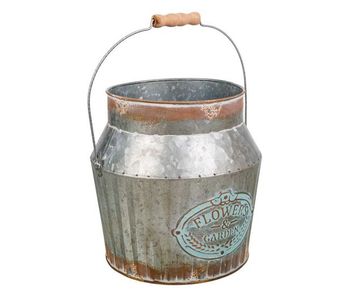 Cubo de metal plateado 21xd18x21/32.5 t:18cm