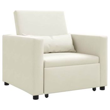 Cama Sofá Desplegable Individual Con Ruedas Crema Terciopelo Vidaxl