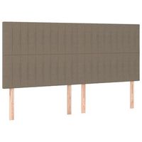 pack 4 uds cabeceros cama  panel de cabeceras tela gris taupe 80x5x7888 cm