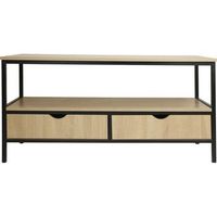 mueble de tv estilo industrial con cajon detroit - 113 x 40 x 55 cm - beige