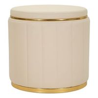 pouf con contenedor en ecopiel crema cm o 465x44