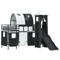 cama litera para ninos liso negro 75 x 190 cm metal vidaxl