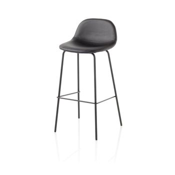 Set de 2 taburetes símil piel negros